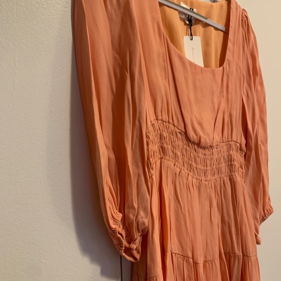 Line & Dot Sorbet Baby Doll Dress in Coral - Picture 6 of 7